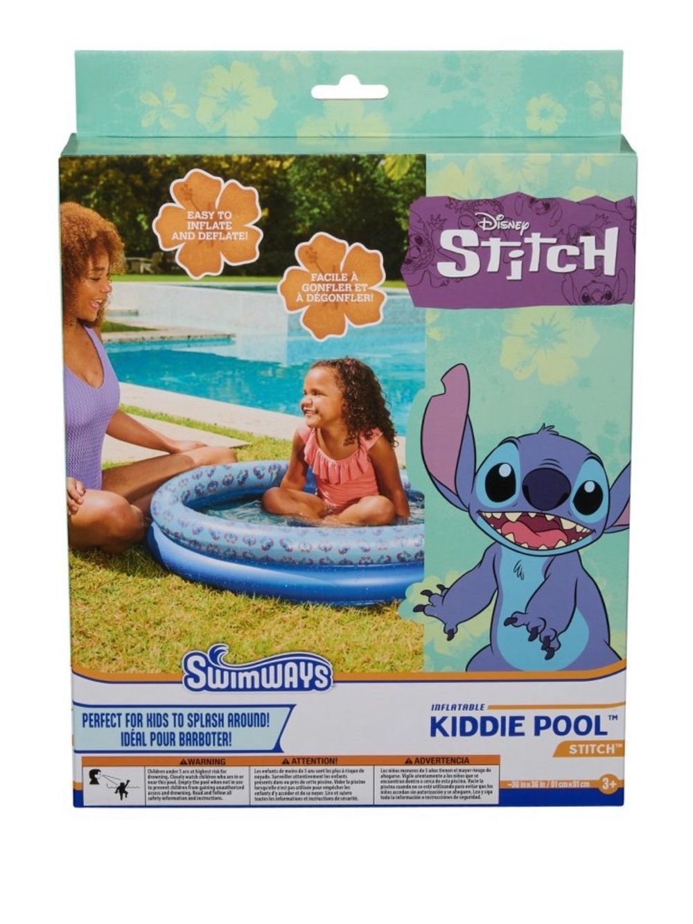Disney Stitch Kiddie Pool: Inflatable PVC Float for Ages 3+
New in Box